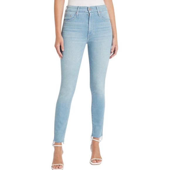 MOTHER The Looker Ankle Fray Hold My Hand Light Wash Denim Size 31 - Picture 2 of 10